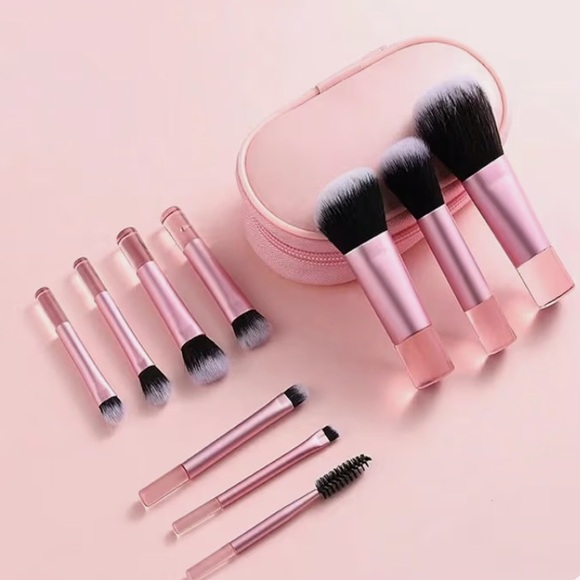 NWT No Label 10pc Makeup Brush Set with Travel Bag - Picture 2 of 9